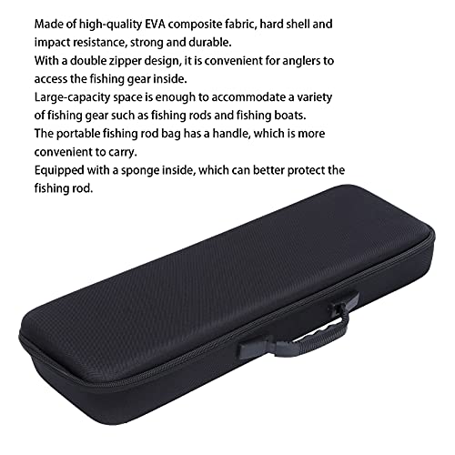 Saco de Vara de Pesca, Saco de Transporte Portátil Duro de Eva Com Zíperes Duplos, Saco de Transport