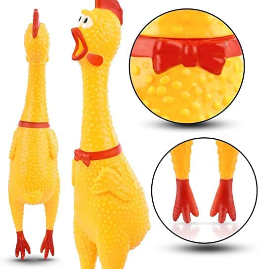 Image of Dog & Puppy Rubber I Chew Toys Combo- Football, Silicon Dumbbell, Squeaky Chicken I Pack of-3 (Combo-L)