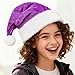eyigylyo Purple Santa Hats Plush Christmas Hat for Adults Unisex Velvet Xmas Hat for Christmas Xmas New Year's Holiday Party