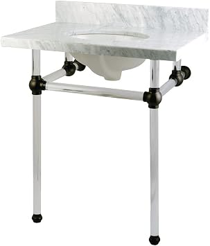 Kingston Brass KVPB30MA5 Fauceture Templeton Console Sink with Acrylic Pedestal, 30" L x 22" W x 12-1/4" D, Oil Rubbed Bronze