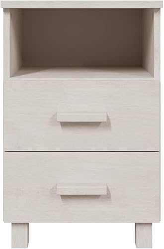 Miniatura 4 de vidaXL 2 armarios de madera maciza de pino para el hogar, interiores, dormitorio, almacenamiento de madera, mesita de noche, cajón lateral,