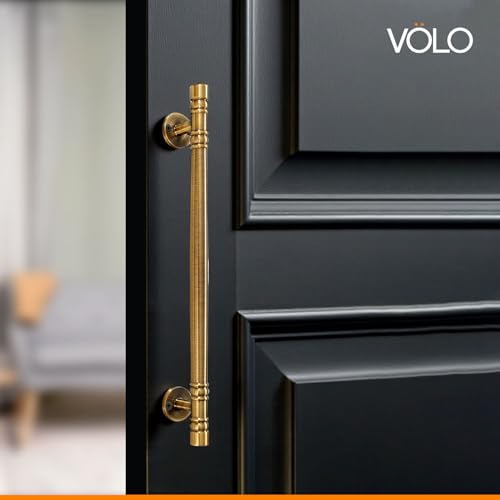 Image of VOLO Main Door Pull Push Handle | Premium Finish, Strong Grip Entrance Door Handle for Home Office Wooden Doors (Pack of 1 Piece, Antique Brass, 12 Inch (300MM))