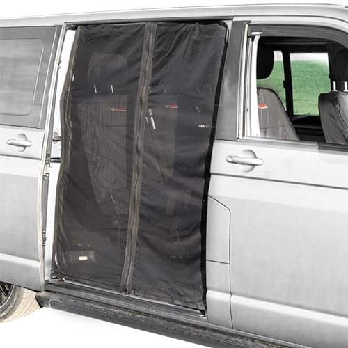 New Sliding Door Magnetic Fly Screen,Midge Net,Camper Van Car Awning,Black Mesh Mosquito Net Sun Protector,Van Curtains,Mosquito Nets,for T5 T6 T4 Caravan Motorhome Camper Side Door Sales (180*150cm)