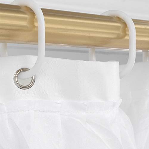Shower Curtain, Multifunctional Plain White Simple Fashion Waterproof Lace Polyester Shower Curtain for Home Bathroom Decoration Supplies (180 * 180cm)(180 * 180cm,White)
