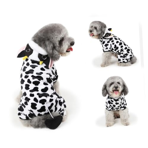 Disfraz para perro pequeño diseño de vaca cálido y cómodo miniatura 5