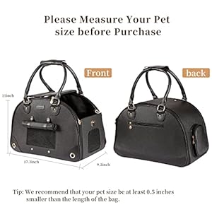   Dog-Carrier-Pet-Carrier-Dog-Purse-Foldable-Premium-PU-Leather-Cat-Carrier-Portable-Tote-Bag-Carrier-for-Cats-and-Small-Dogs-Black