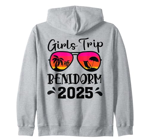 Benidorm Girls Trip 2025 Vacation Group Weekend Party Women Zip Hoodie