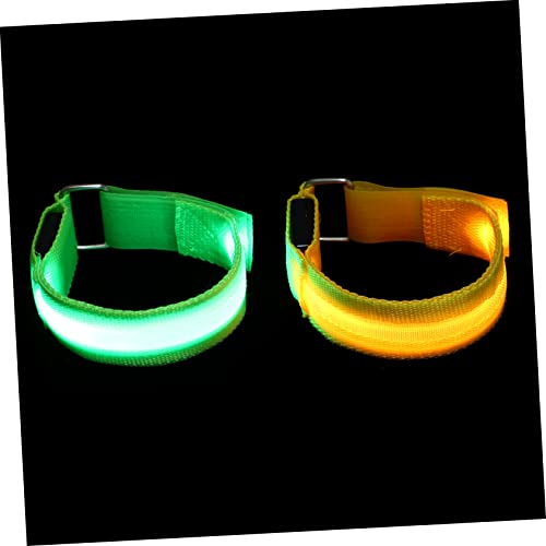 Abaodam 2Pcs LED Light Up Running Armbands Rechargeable Glowing Wrist Bands for Night Safety High Visibility Reflective Gear for Jogging Cycling Walking and Outdoor Activities