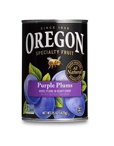 Oregon Fruit Whole Purple Plums in Heavy Syrup, 15 oz Cans (Pack of 6) image 2