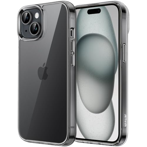 JETech - JETech Case for iPhone 15 Plus 6.7-Inch, Non-Yellowing Shockproof Phone Bumper Cover, Anti-Scratch Clear Back (Black)