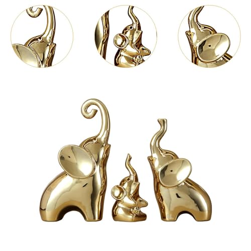 Statues d'éléphant décorations de bureau figurines modernes argent - 3
