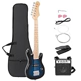 Smartxchoices 30' Inch Kids Electric Guitar Set with 5W Amp, Cablgifte Cord, Pick, Shoulder Strap, Gig Bag Much More Guitar Combo Accessory Kit for Beginner Starter (blue)