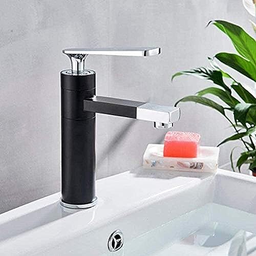 Robinet de lavabo anti-éclaboussures noir et blanc pour rénover une salle de bains