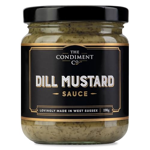 The Condiment Company Dill Mustard 190g, Mustard Sauce for Fish, Sandwiches, Dressings & Dips, Vegan Dill Sauce for Salmon