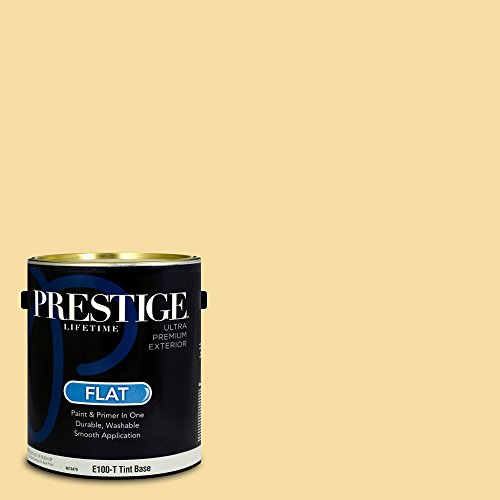 PRESTIGE Paints Exterior Paint and Primer In One, 1-Gallon, Flat, Comparable Match of Sherwin Williams* Butter Up*