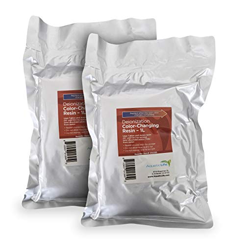 Aquatic Life Mixed Bed Deionization Color-Changing DI Resin Filter Cartridge Refill, 2-Pack / 2 Liter