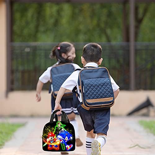 ZGCXRTO Hedgehog Lunch Bag for Kids Lunch Bags Boys Meal Bags School Student Lunch Box Tote Bag Hedgehog Play Portable Ice Bag Children Lunch Bag for Work School Picnic Travel Beach