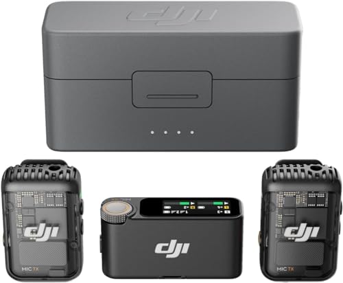 DJI-Mic-2-2-Transmitters-1-Receiver-Charging-Cradle-Wireless-Microphone-for-CameraMobile-Phone-Vlog-Streaming-Noise-Reduction-48kHz-Internal-32-bit-Float-Recording-250-m-Range
