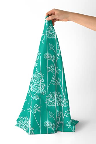 Image of Encasa XO Printed Satin Fabric by Meter - Blotch Teal, 58 Inch Width (147 cm), Soft Polyester Cloth for Curtains, Cushion Covers, Dresses, Kurtis, Crafts, Craft Sewing & Home Decor