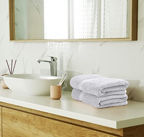 Utopia Towels 8 Piece Premium Towel Set, 2 Bath, 2 Hand, and 4 Wash Cloths, 600 GSM 100% Ring Spun Cotton, Highly Absorbent Towels for Bathroom, Gym, Hotel, and Spa, Silver