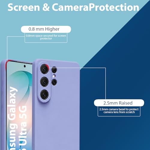 Image of LIRAMARK Liquid Silicone Soft Back Cover Case for Samsung Galaxy S26 Ultra 5G| Soft Micro-Fibre Lining Inside | Camera Protection Bump (Lavender)