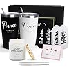 Engagement Gifts for Couples, Cool Wine Engaged Tumbler Gift Set Newly Presents for Women his and her him Fiance Fiancee Friend, Girlfriend Boyfriend Ideas with Straws, Socks, Candle & Greeting Card