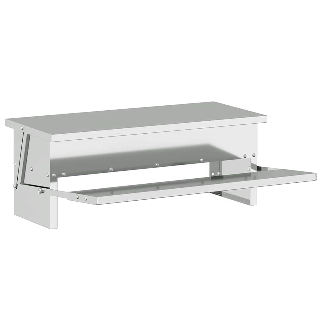 Comedero para gallinas de acero galvanizado, 48,5 x 39,5 x 19 cm, capacidad de 5 kg, comedero para interior y exterior, resistente a la intemperie, resistente al agua, porciones automáticas