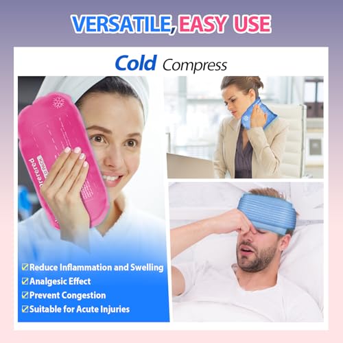 Image of Reusable Cold Ice Packs for Injuries,3-Piece Set | Cold Gel Ice Wrap for Injury Recovery, Alleviate Joint and Muscle Pain (3pcs-Blue)