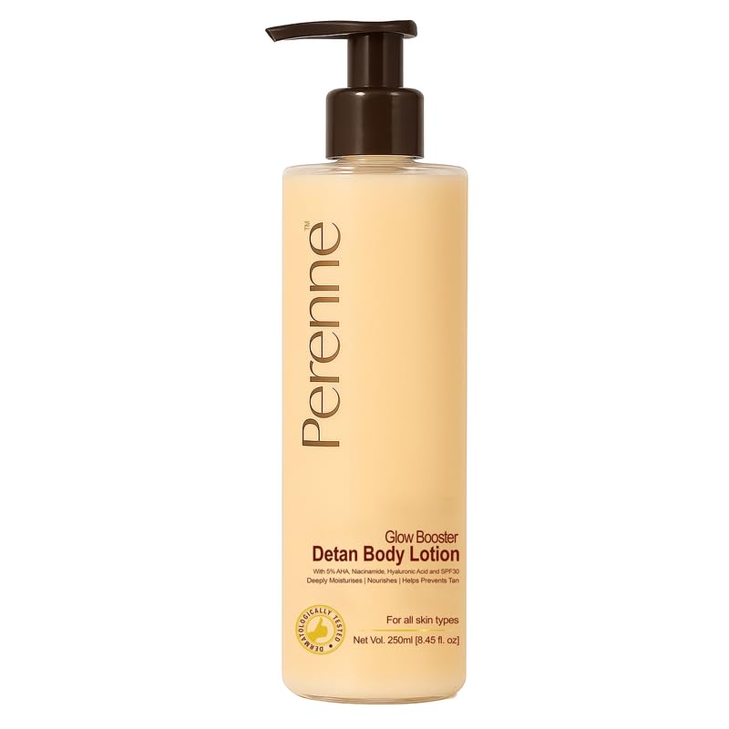 Perenne Sulphate free Glow Booster Detan Body Lotion with 5% AHA, Niacinamide, Hyaluronic Acid and SPF30 (250 ml)-image-20
