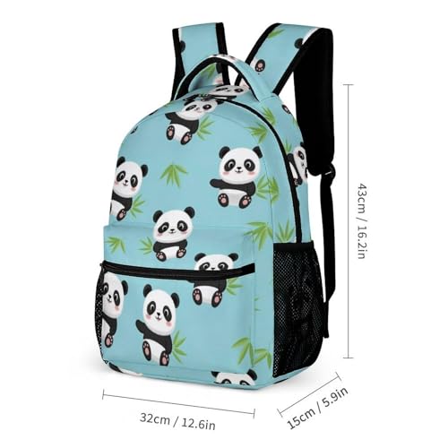 Backpack Bookbag Set Backpack with Lunch Box and Makeup Bag Travel Bookbag Daypack Set (Cute Panda (14))2