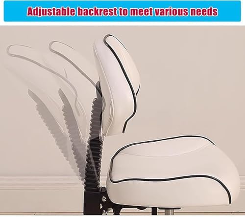 Ergonomic Dental Saddle Chair with Back Support, Adjustable Drafting Stool for Estheticians, Tattoo Artists, Home & Salon Use - Comfortable L White Design