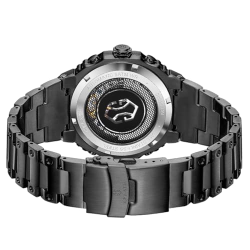 Image of OLEVS Men's Automatic Mechanical Watch Case Multi-Function Chronograph Moon Phase Year /Month /Date Display Stainless Steel Band Luxury Wrist Watch | Original Import Dress Gift,Diamond,Easy to Read Chronograph women's Watch