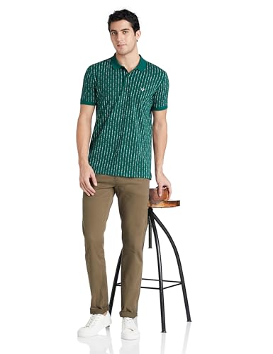 Image of Allen Solly Men's Polo T-Shirt | All-Over Print | Regular Fit | Cotton Comfort Feel | Smart Casual Wear