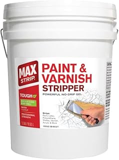 Max Strip Paint & Varnish Stripper 5 Gallons - Paint Stripper for multiple layers of acrylic, latex, oil & water-based paints, varnishes. For wood, metal, masonry, plaster, tile, molding.