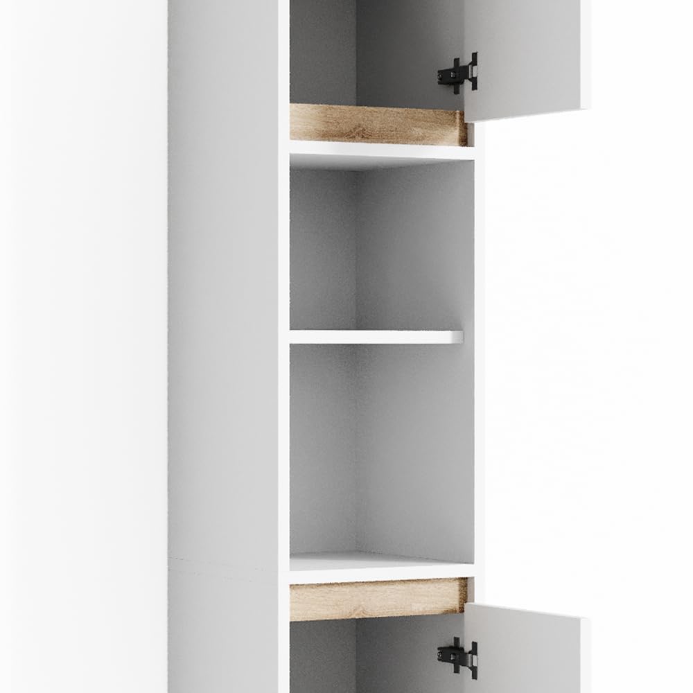 Vicco Mobile bagno alto Emma, Bianco/Sonoma, 30 x 190 cm