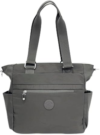 Womens Multi-Eyed Convenient Waterproof Parachute Fabric Dark Gray Color Cross Strap Hand And Shoulder Bag