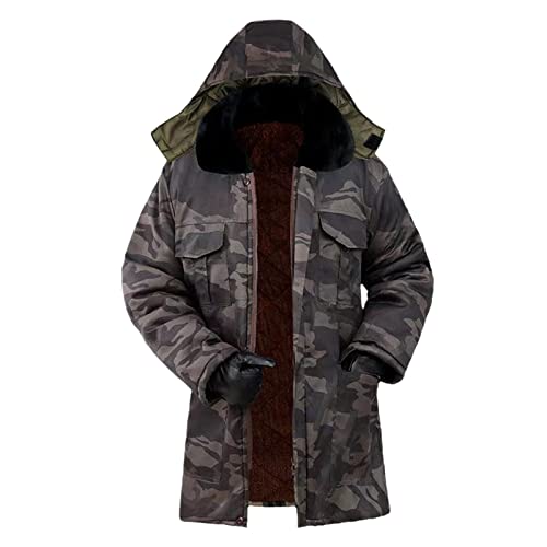 Parka hiver homme chaude polaire coton épais gris résistant froid S