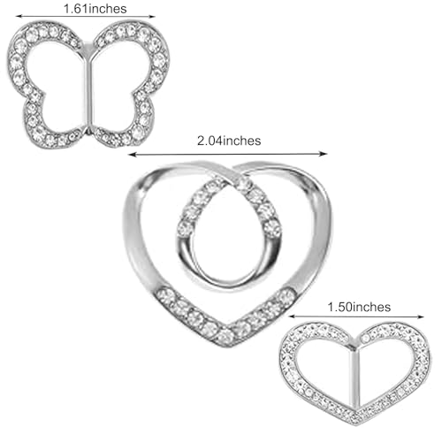 Image of Scarf Ring Clip, Shirt Ties Clips for Women, Cinch Clip to Tighten Clothing, Clothes Clips, Metal Round Circle Ring, Silver
