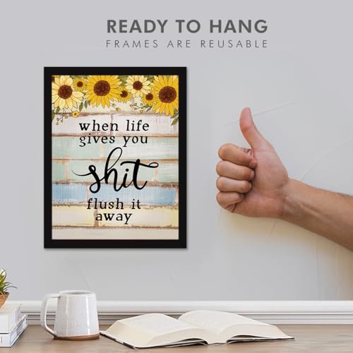 Image of Chaka Chaundh - Bathroom posters with frame - Washroom Quotes Frames - Toilet Quotes Wall Hanging - bathroom etiquette poster - bathroom rules poster - (14 X 11 inches)