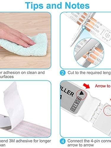 Image of One94Store Plastic Smart Remote 5050 Rgb Led Strip Light 10M 540 Led Flexible Multicolor Lighting With Usb Controller For Tv Backlight, Bedroom, Diwali, Ceiling&Home Decor (10 Meter, 54 Led /M)