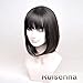 RUISENNA Women Black Bob Wigs Synthetic Yaki Hair Wigs Short Straight wig 100% Heat Resistant Fiber Wigs For African American