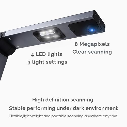 Bamboosang Tragbarer Buchscanner X3 mit USB Dokumentenkamera