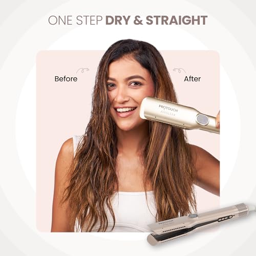 Image of PROTOUCH AIR SLEEK WET-TO-DRY Hair Straightener, Instant Drying, Smooth Styling | Zero Heat Damage | Premium Hair Styling Device