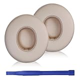 Solo3 Earpads Replacement, Ear Pads Cushions Compatible with Beats Solo 2 & Solo 3 Wireless On-Ear Headphones, Solo2 Solo3 Earpads with Soft Memory Foam & Protein Leather(Silk Satin Gold)