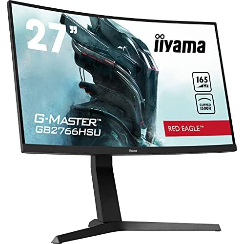 iiyama G-Master Red Eagle GB2766HSU-B1 Curved 68,5cm 27" VA LED Gaming Monitor Full-HD HDMI DP USB2.0 1ms Reaktionszeit 165Hz FreeSync-Premium Höhenverstellung Pivot schwarz