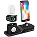 Charging Stand Compatible with Apple Watch, 3 in 1 Charging Station Silicone Compatible with Apple Watch Series 1/2/3/4, Airpods, iPhone Xs/Xs Max/Xr/X/8/8 Plus/7/7 Plus/6 (Not Include Cable/Adapter)