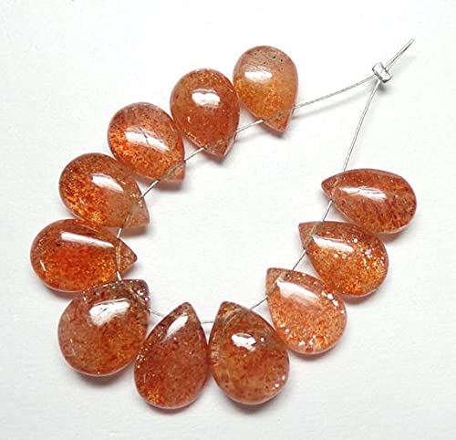 Pierre de soleil naturelle en poire lisse pour sublimer vos colliers d'été artisanaux