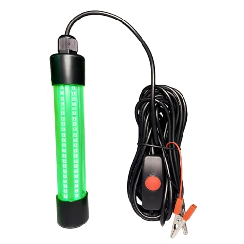 Luz nocturna de pesca verde para barcos y muelles con cable largo de 16.4 pies