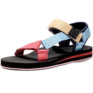 Dodow Mens Athletic Sport Outdoor Walking Sandals Hiking Water Sandal Beach Shoes