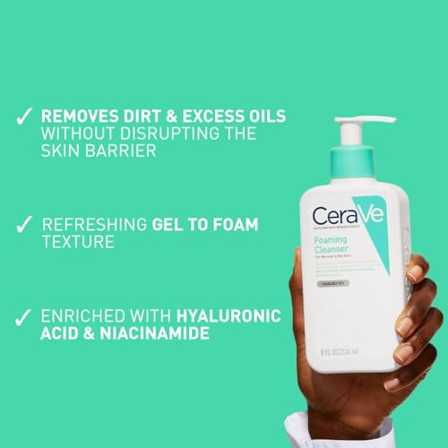 CeraVe Foaming Cleanser with Niacinamide and 3 Essential Ceramides for Normal to Oily Skin 562ml - Image 2